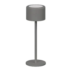 Lámpara de mesa LED recargable Juna, gris arena Altura 25 cm Metal, IP54