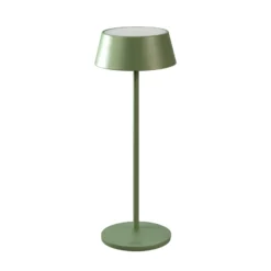 Lámpara de mesa LED recargable Menton, verde, altura 27 cm, IP54, USB