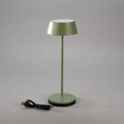 Lámpara de mesa LED recargable Menton, verde, altura 27 cm, IP54, USB