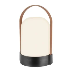 lámpara de mesa LED recargable ASA BIG, antracita/marrón Altura 24 cm IP44