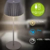 Lámpara de mesa LED recargable Brilo unplugged Riffle, 36 cm, antracita