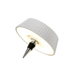 Lámpara de mesa LED Relax, blanca, tapa de botella, batería recargable
