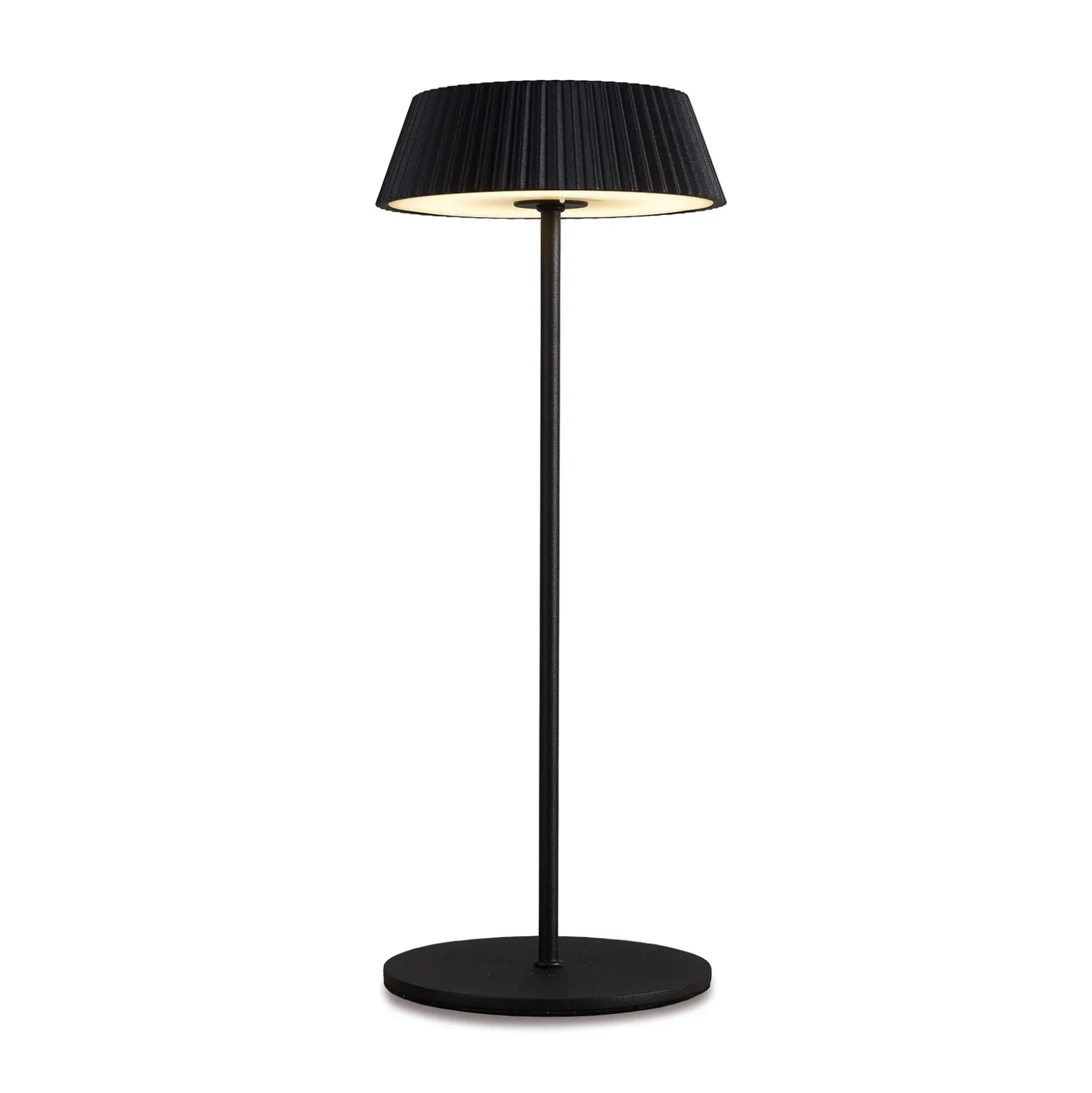 Lámpara de mesa LED Relax con base, negra, funciona con pilas, IP54