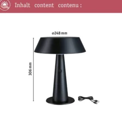 Lámpara de mesa LED Soala de Paulmann, color antracita, 31 cm, IP44