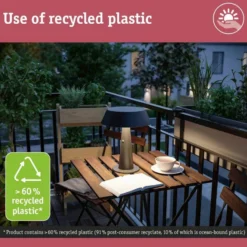 Lámpara de mesa LED Soala de Paulmann, color antracita, 31 cm, IP44