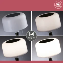lámpara de mesa LED solar Bartja de Paulmann, negra, IP44 atenuable