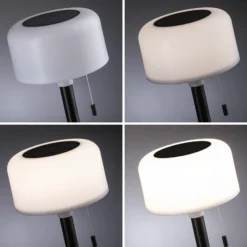 lámpara de mesa LED solar Bartja de Paulmann, negra, IP44 atenuable