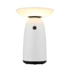 Lámpara de mesa LED solar 36625, blanca, metal, 23 cm, atenuable