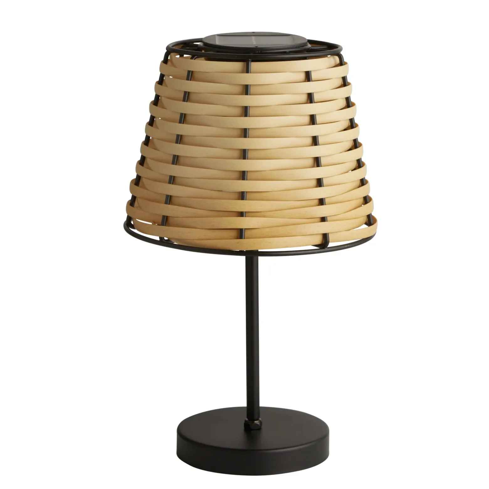 Lámpara de mesa LED solar Dalisay, marrón, ratán, 31 cm, IP44