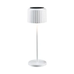 lámpara de mesa LED solar Else de Paulmann, blanca, IP44, atenuable