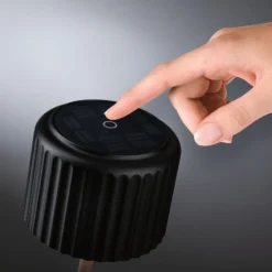 lámpara de mesa LED solar Else de Paulmann, negra, IP44 atenuable