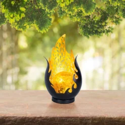 Lámpara de mesa LED solar 36534, negro, dorado, metal, cristal