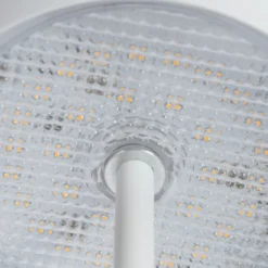 Lámpara de mesa Lindby LED recargable Janea CUBE, blanca, metal