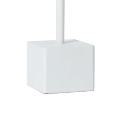 Lámpara de mesa Lindby LED recargable Janea CUBE, blanca, metal