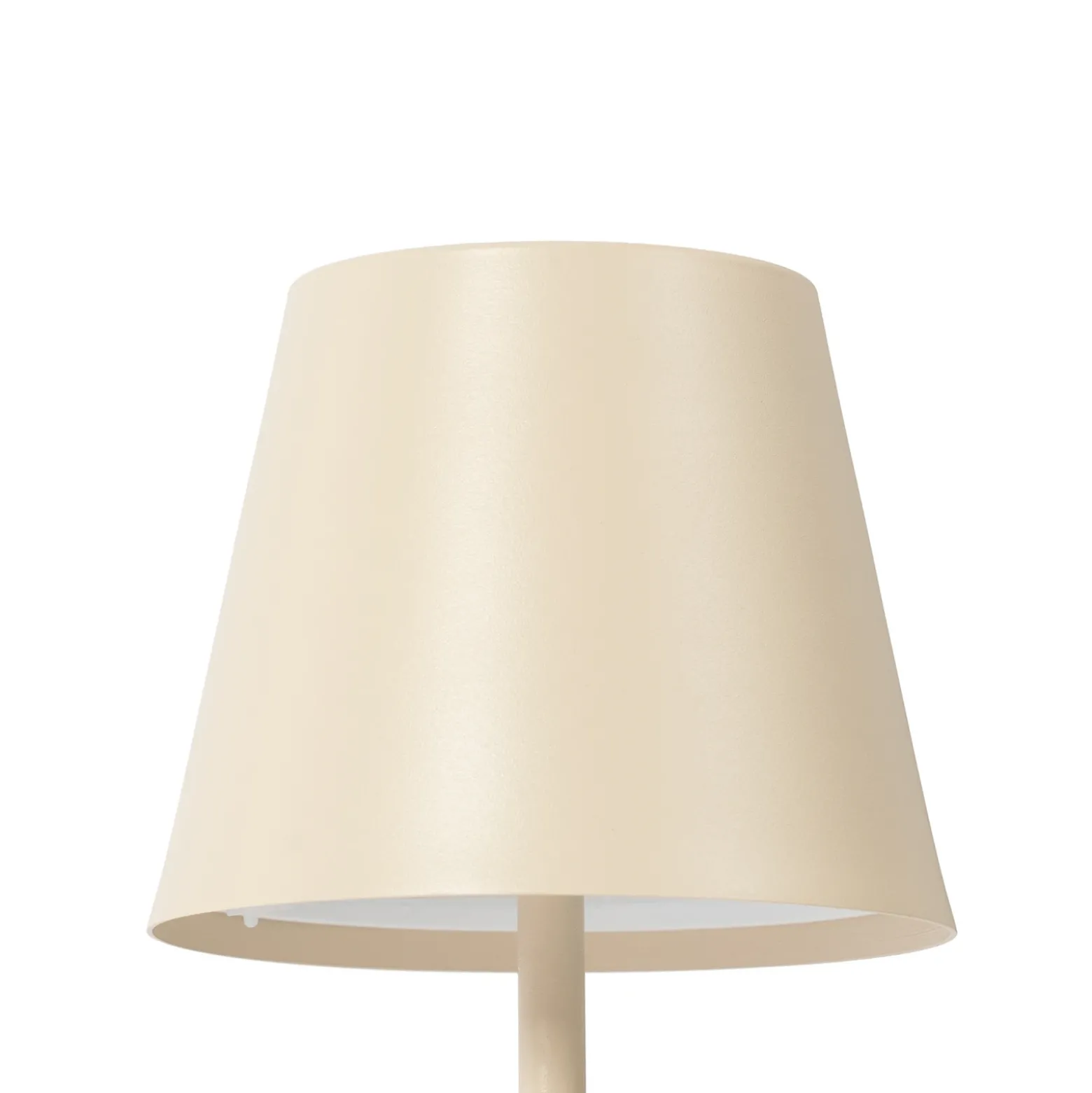 Lámpara de mesa Lindby LED recargable Janea CUBE, beige, metal