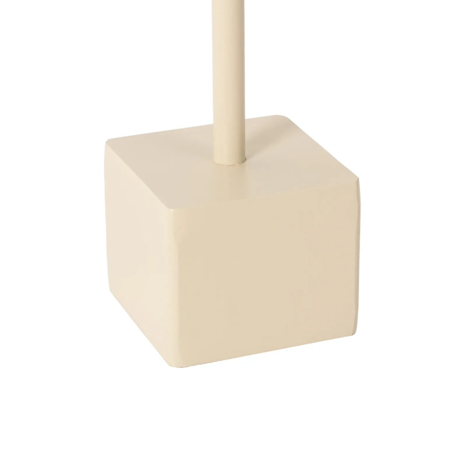 Lámpara de mesa Lindby LED recargable Janea CUBE, beige, metal