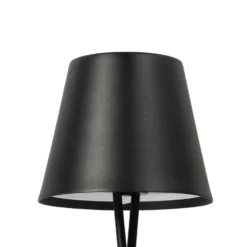 Lámpara de mesa Lindby LED recargable Janea CROSS, negra, metal