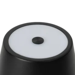 Lámpara de mesa Lindby LED recargable Janea CROSS, negra, metal