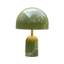 Lámpara de mesa recargable BELL PORTABLE de Tom Dixon, verde musgo, 28 cm, IP44
