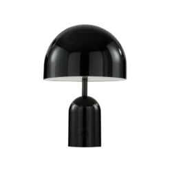 Lámpara de mesa recargable BELL PORTABLE de Tom Dixon, negra, 28 cm, IP44