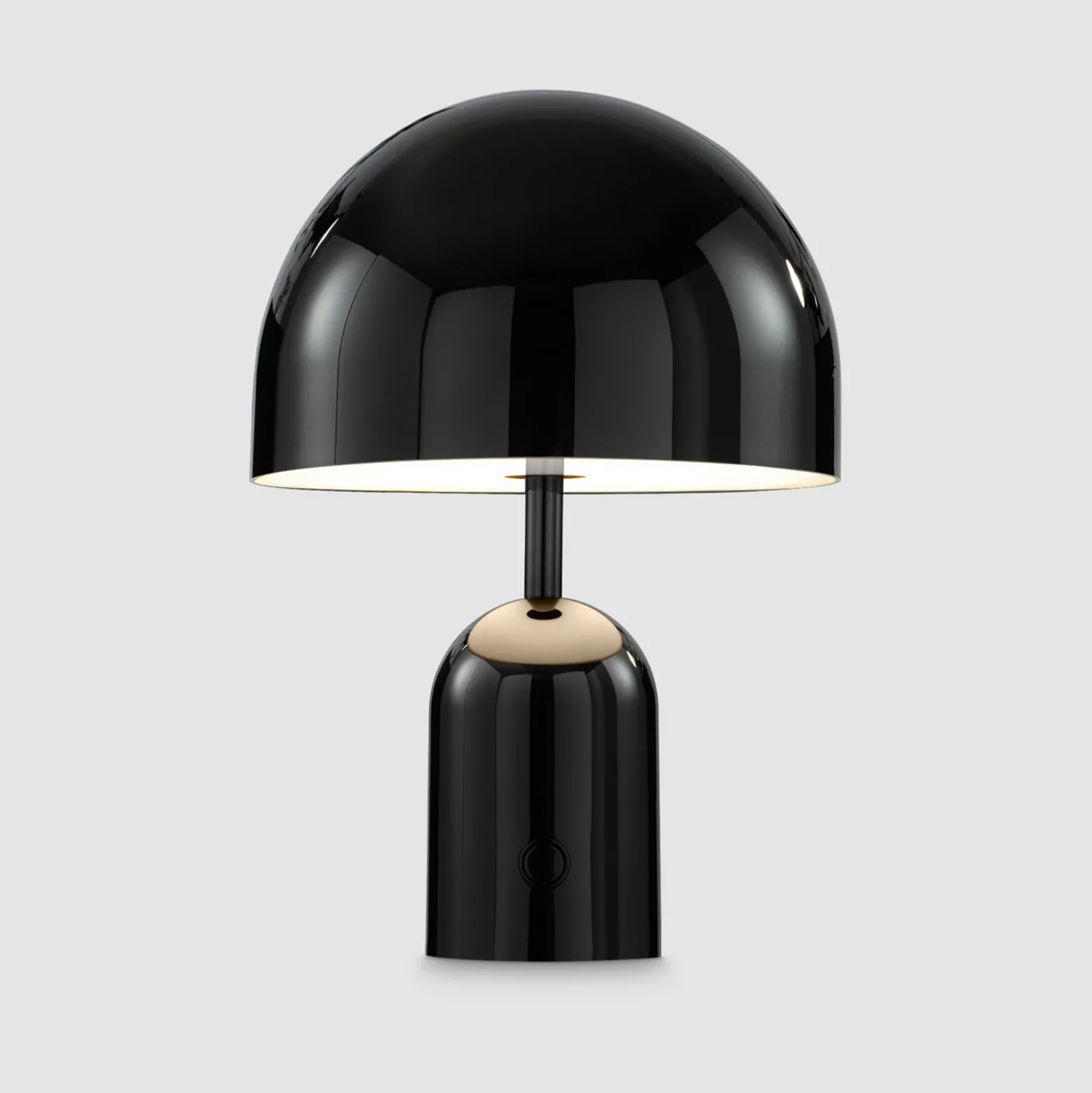 Lámpara de mesa recargable BELL PORTABLE de Tom Dixon, negra, 28 cm, IP44