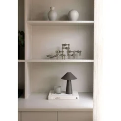 Lámpara de mesa recargable Cannes de Globen Lighting, marrón, 26 cm, IP44