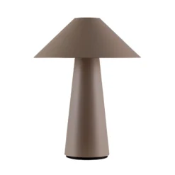 Lámpara de mesa recargable Cannes de Globen Lighting, marrón, 26 cm, IP44