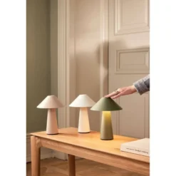 Lámpara de mesa recargable Globen Lighting Cannes, verde, 26 cm IP44