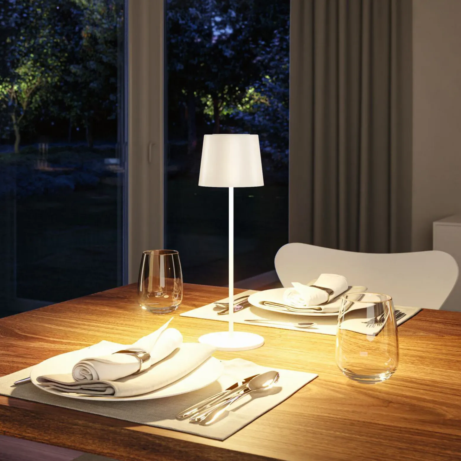 Lámpara de mesa recargable LED Gilo de Paulmann, blanca, plástico, IP44