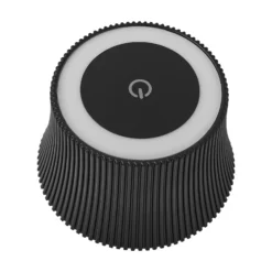 Lámpara de mesa recargable LED Lindby Linor, negra, USB, regulador táctil