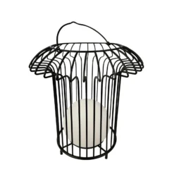 Lámpara de mesa recargable LED Basket de Dyberg Larsen, negra, metal