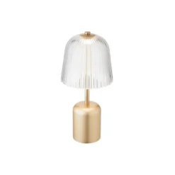 lámpara de mesa recargable LED Nuura Asteea, color latón, altura 27 cm