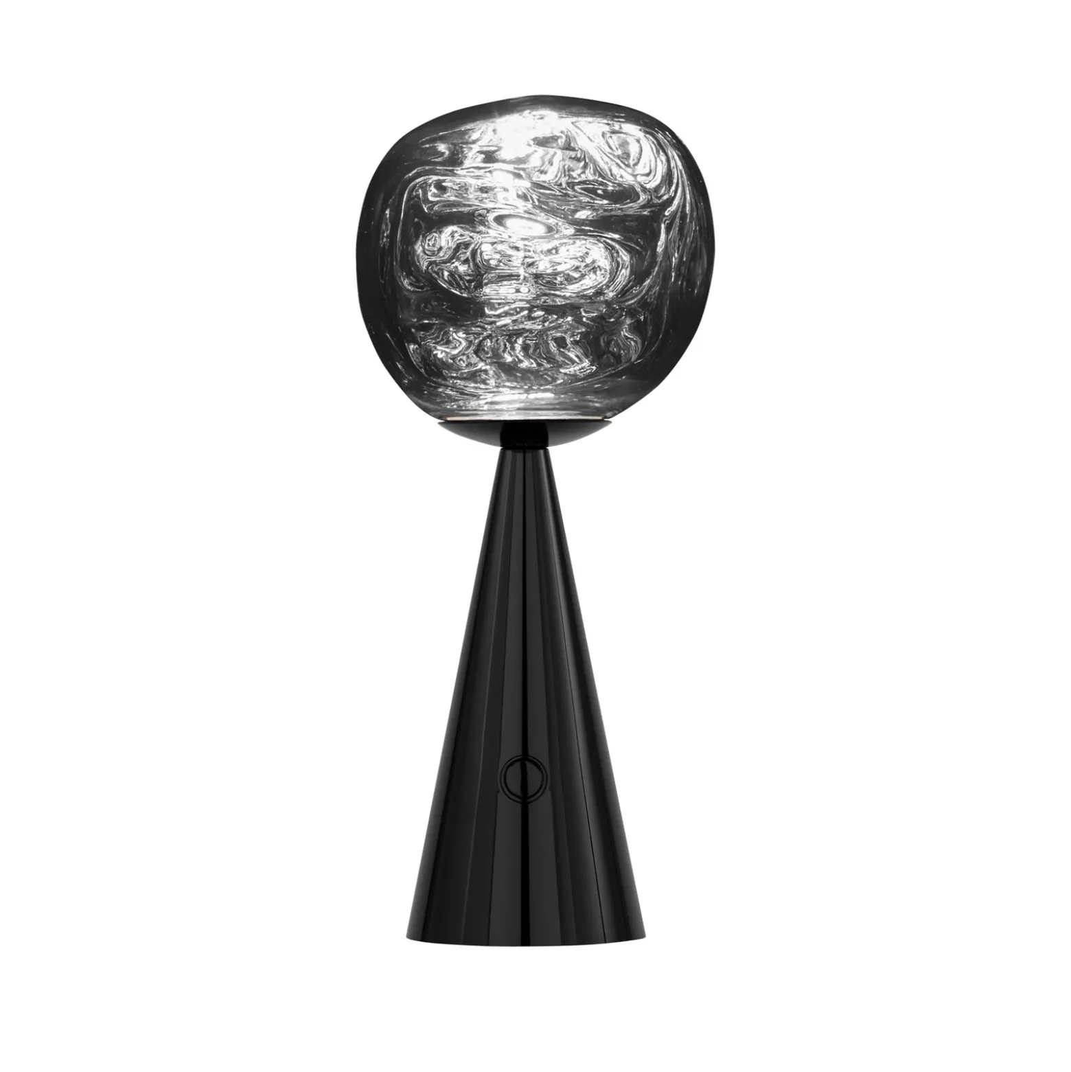 Lámpara de mesa recargable LED Melt Portable de Tom Dixon, negra, 29 cm