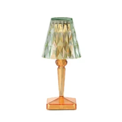 Lámpara de mesa recargable LED Kartell Battery, 30 cm, verde/naranja, IP54