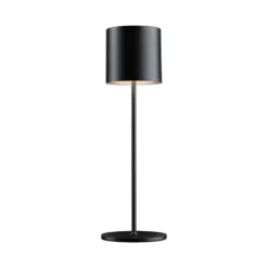Lámpara de mesa recargable LED Paulmann Tuni, negra, plástico, IP44