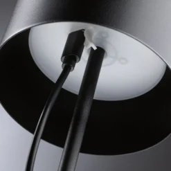 Lámpara de mesa recargable LED Paulmann Tuni, negra, plástico, IP44