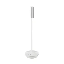 Lámpara de mesa recargable Nucandle LED, blanco/plata, IP54, atenuable