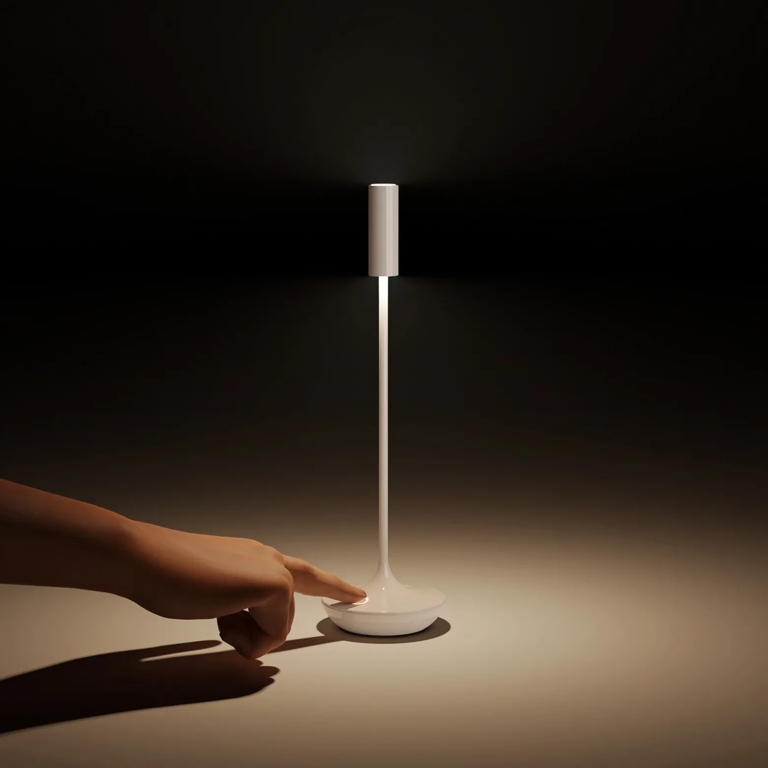 Lámpara de mesa recargable Nucandle LED, blanca, IP54, atenuable