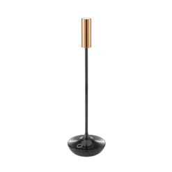 Lámpara de mesa recargable Nucandle LED, negra/cobre, IP54, atenuable