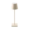 Lámpara de mesa recargable Nuindie LED, USB-C, beige, IP54, atenuable