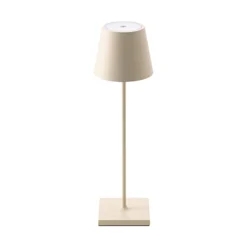 Lámpara de mesa recargable Nuindie LED, USB-C, beige, IP54, atenuable