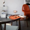 Lámpara de mesa recargable Numotion LED, bronce, cristal, IP54, atenuable