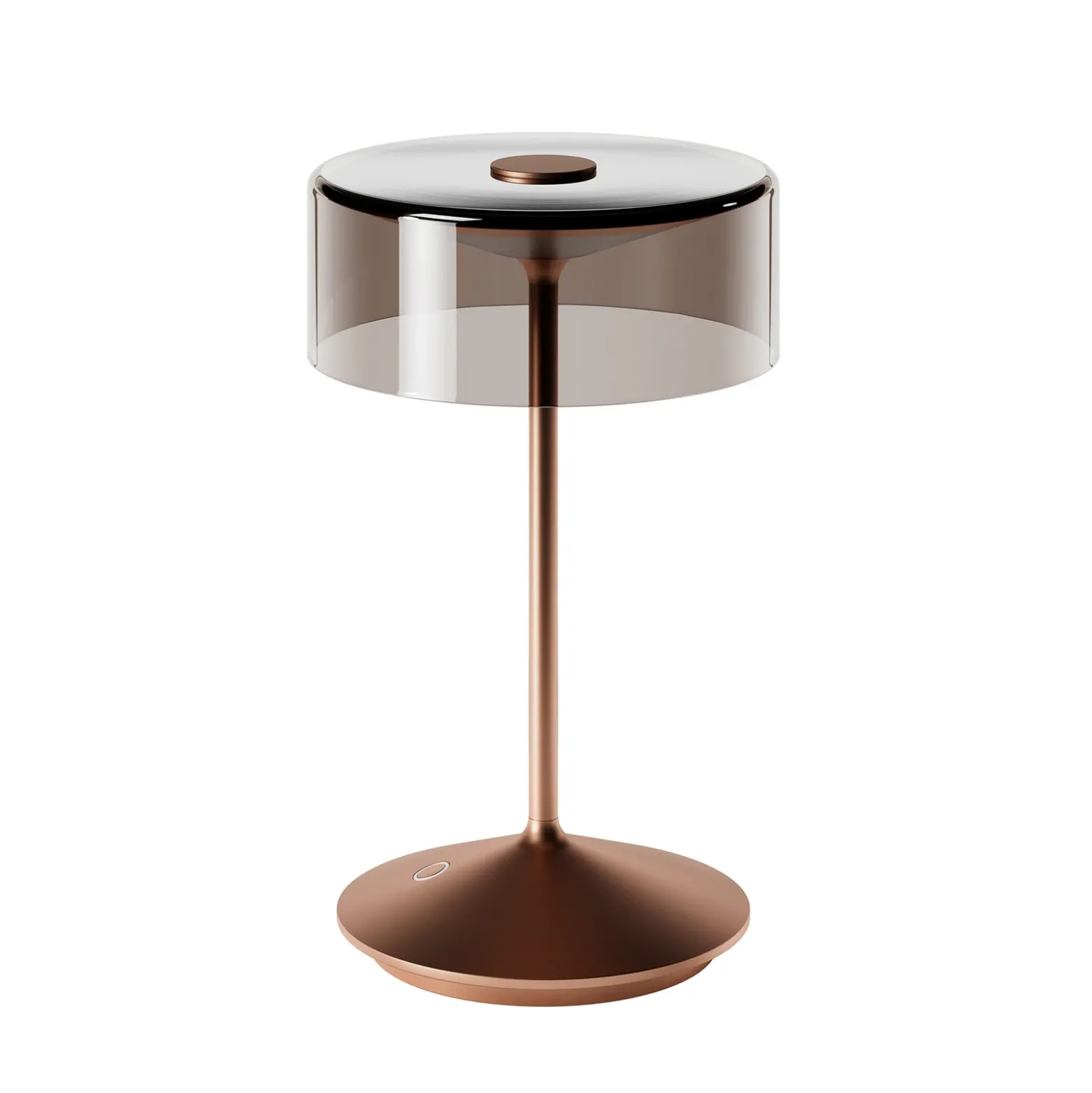 Lámpara de mesa recargable Numotion LED, bronce, cristal, IP54, atenuable