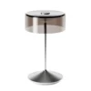 Lámpara de mesa recargable Numotion LED, plata, cristal, IP54, atenuable