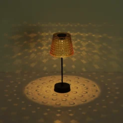 Lámpara de mesa solar 36634-2A en 2 ud negro/ámbar