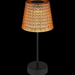 Lámpara de mesa solar 36634-2A en 2 ud negro/ámbar