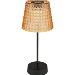 Lámpara de mesa solar 36634-2A en 2 ud negro/ámbar