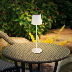 Lámpara de mesa solar 36637, IP44, blanco