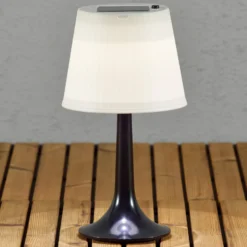 Lámpara de mesa solar LED negra Assisi Sitra