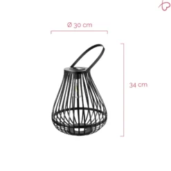 Lámpara de mesa solar LED Pauleen SUNSHINE SPARK, negra, 34 cm, IP44
